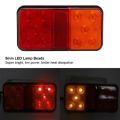 2 Pcs Stop Turn Brake 10 LED Trailer Tail Light 10-30V Reflector Lamp Sealed Mount Lights for Boat Trailer RV Trucks Auto Parts