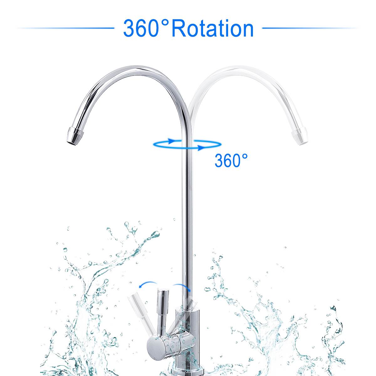 Kitchen Water Filter Faucet Chrome Plated 1/4 Inch Connect Hose Reverse Osmosis Filters Parts Purifier Direct Drinking Tap water