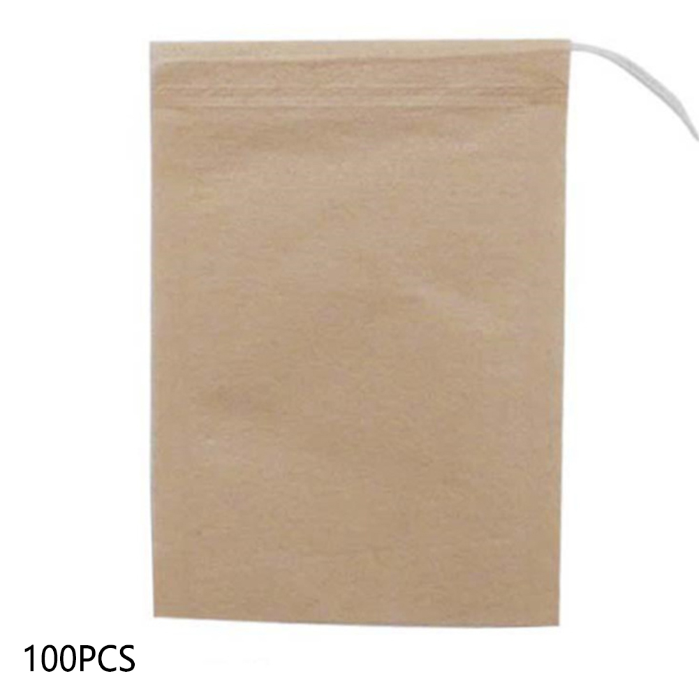 100pcs Thin Eco-friendly Accessories Coffee Spices Sterile Infusion Leaves Disposable Empty Filter Bag Tea Herb With Drawstring