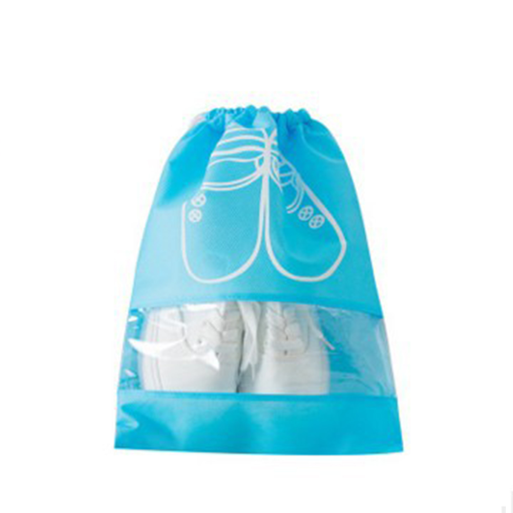 Portable Travel Shoe Bag Zip View Window Drawstring Pouch Waterproof Shoes Bag Shoes Storage Bag saving space waterproof