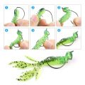 DONQL 40Pcs Worm Fishing Soft Lure 2.4g 75m Artificial Silicone Fork Tail Swimbait Fishy Smell Bait 20 Pcs Fishhook Fishing Lure
