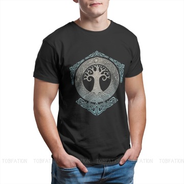 Men Norse Mythology Freyja Freyr Loki Yggdrasil Fashion T-Shirts YGGDRASIL TREE OF LIFE Pure Cotton Harajuku Tees