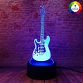 3D Illusion Electric Guitar Decor Night Light Smart Touch Optical Bedside Lamps Bedroom Home Kids & Girls Women Birthday Gifts