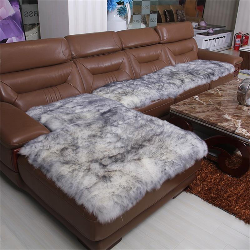 faux sheepskin fur mat Sofa Cover Towel Slipcover Plush Fabric Thick Sofa Modern Non-slip Sofa Couch Cover Corner Mats