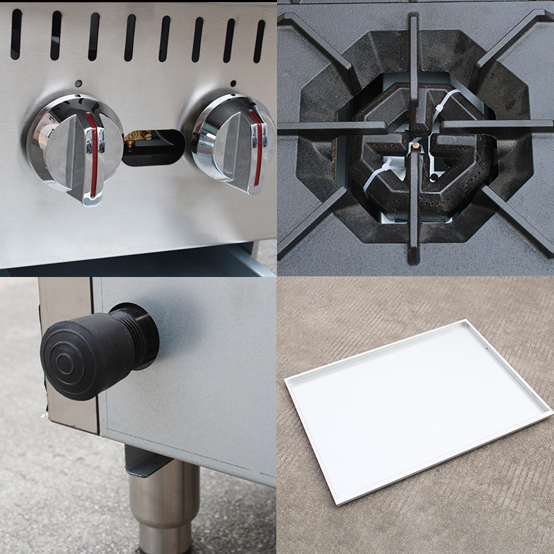 stainless steel countertop stove