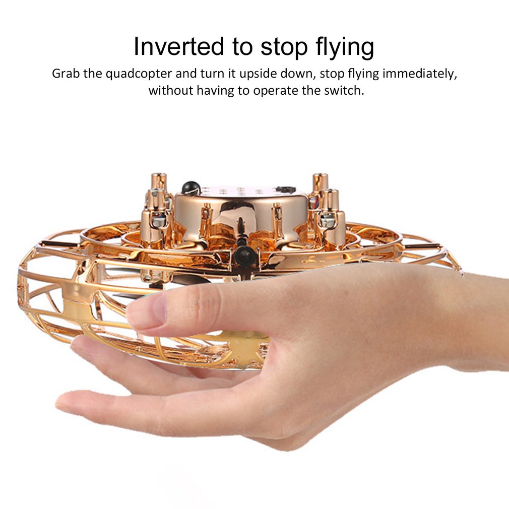 Mini Flying Helicopter UFO RC Drone Hand Sensing Aircraft Electronic Model Quadcopter flayaball Toys Small drohne For Children