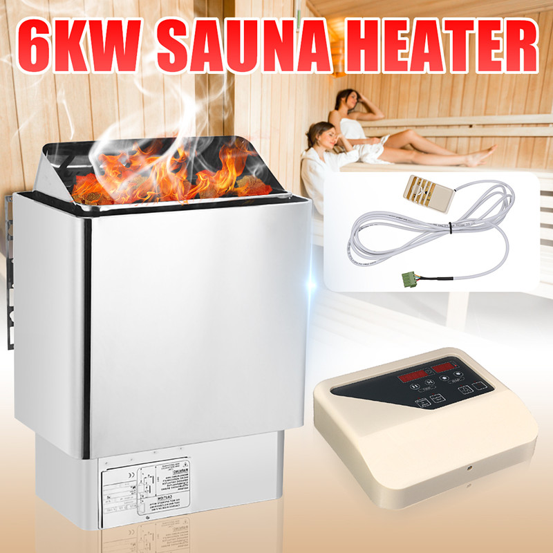 6kw Sauna Room Sauna Heater Stainless Steel Electric Sauna Stove For Home Hotel Dry Steam Bath Shower Room