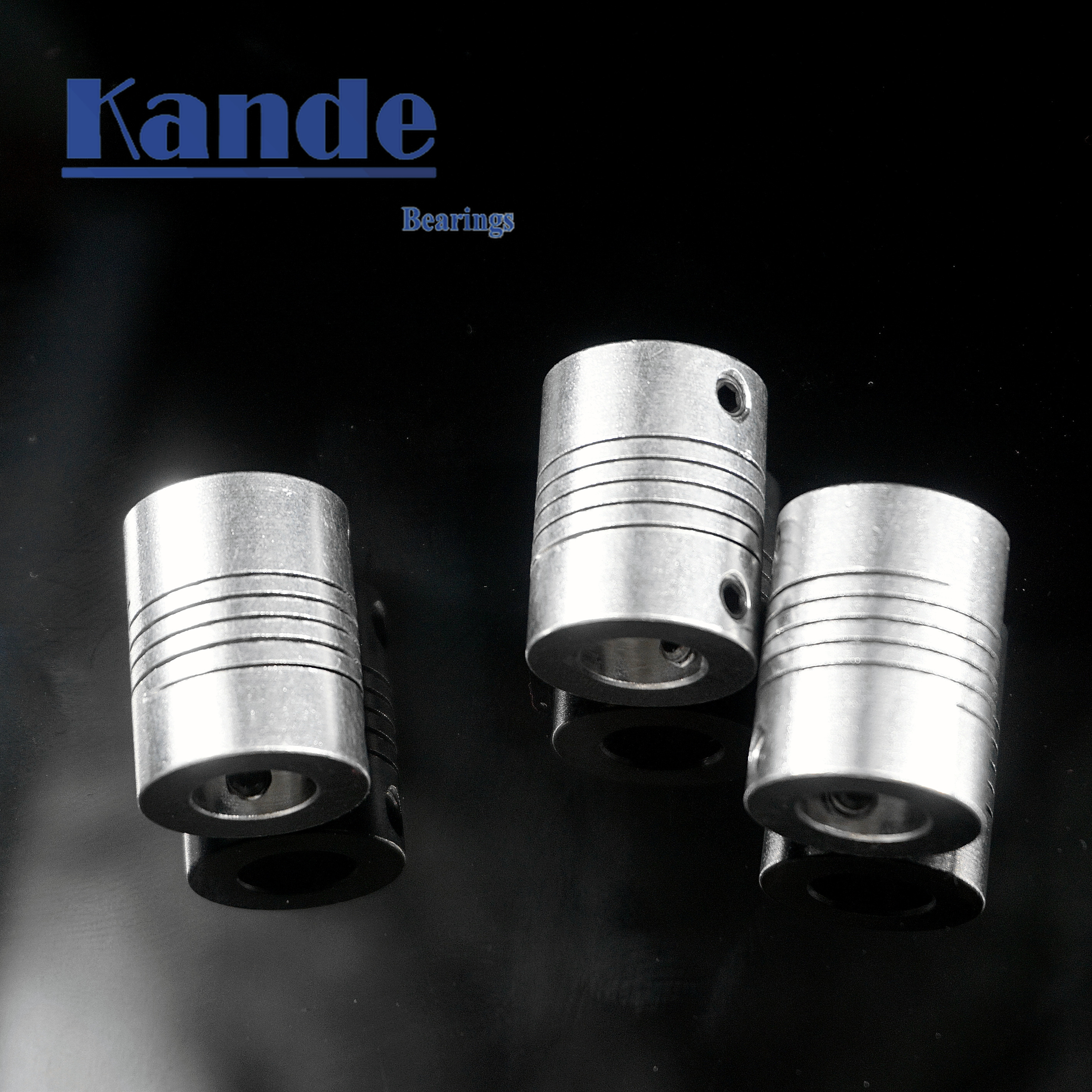 Kande Bearings 1pc Aluminium CNC flexible coupler 3D printer 4 5 6 7 8 6.35mm D19L25 Miniature motor couplings elasticity