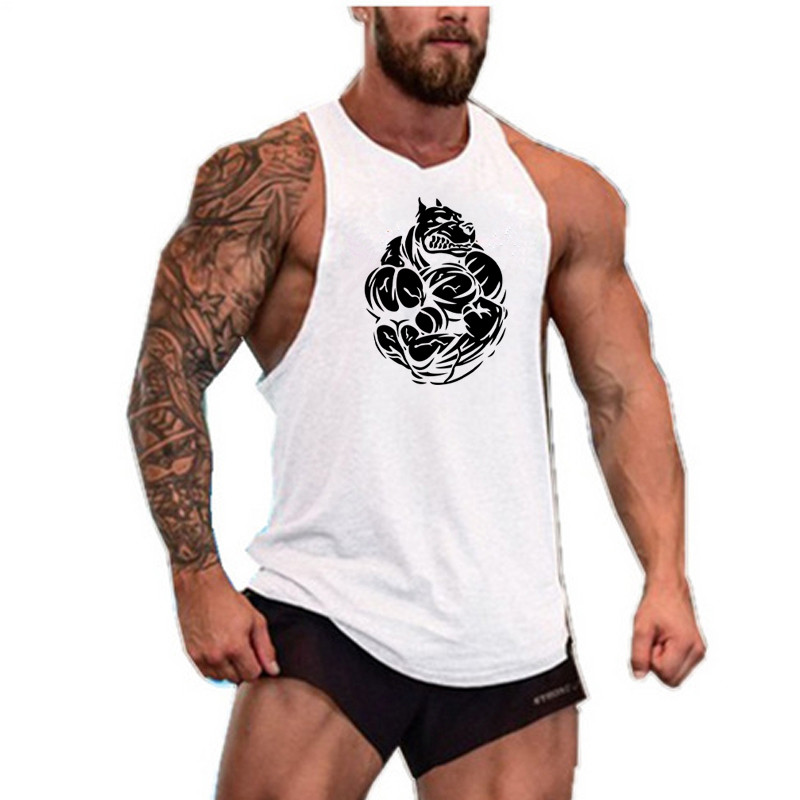 Stylish Cotton Men's Sleeveless Muscle Gorilla Letter Printed Tank Top Bodybuilding Workout Fitness Vest