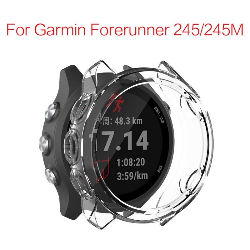 2021 NEW Clear TPU Frame Protector Watch Case Cover Shell For Garmin Forerunner 245/245M Music Smart watch Band accessories