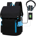 Large Capcity Mens School Backpack Laptop Bag with USB Charging Port