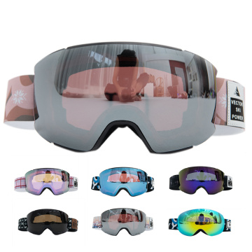 Small Frame Special Printed Strap Adult Ski Goggles Men Women Interchangeable Magnet Lens UV400 Sunglasses Snow Glasses Anti-fog