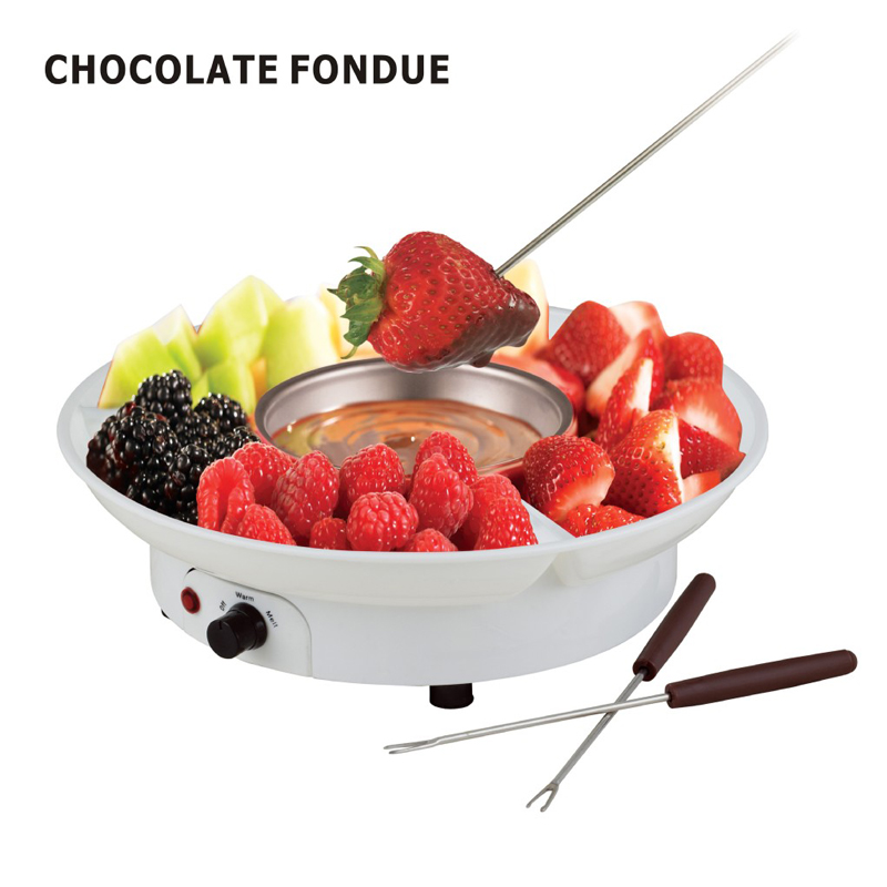 Chocolate Fondue Set 230V Electronic Chocolate Melting Pot Dipping Pot Candy Maker Dessert Cheese Fountain Boiler ABS+Stainless