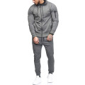 Men's Hooded Sportswear Suit Casual Autumn Patchwork Zipper Sweatshirt Top Pants Sets Sports running Men Slim Suit Tracksuit #40