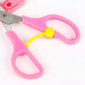 Safety Sleeve Stainless Steel Scissors Safe Student Spring Scissor Children Paper Scissors Cutting Stationery Supplies 1PC