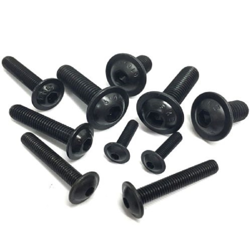 30/10 M5 10.9 high strength 40cr black semi-circular button flange heads, hexagon socket bolts with washers