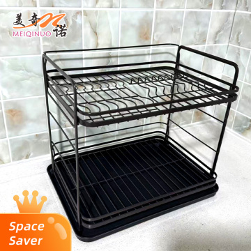 Double layered dish rack brown