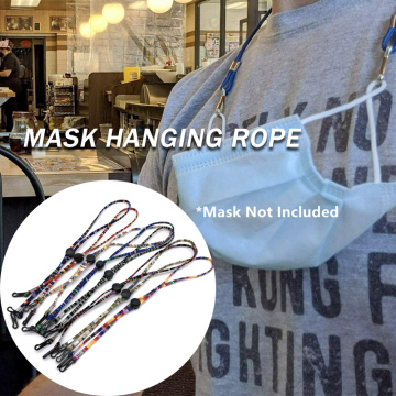 Mask Sling Mask Lanyard Holde Adjustable Non-marking Ear Hook Two Hooks Ethnic Style Glasses Chain Comfortable Adults Children