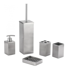 Stainless steel accessories set for hotel bathroom