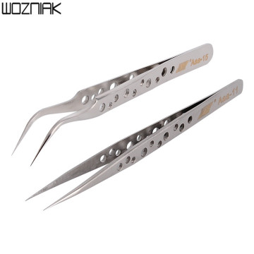 Hollow Tweezers Electronics Tweezers Set Kit Hard Thick Stainless Steel Anti-Skid Forceps Precision Repair Multi Tools Tweezers