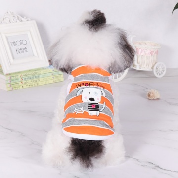 Dog Clothes Cartoon Striped Vest Puppy T-Shirt Coat Accessories Apparel Costumes Pet Clothes for Dogs Cats New