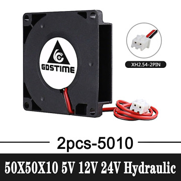 2Pcs/lot Gdstime 50mm 3D Printer Fan 5V 12V 24V 5010 Blower Fan 50mmx50mmx10mm 50mm 5cm Radial Computer PC DC Cooling Fan