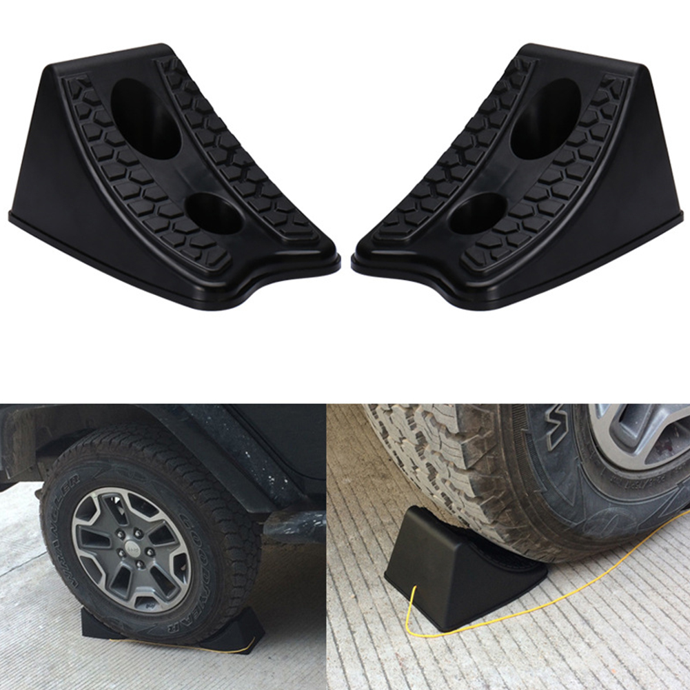 Tire Parking Black Wheel Chocks Reverse Pad Truck Anti-skid Heavy Duty Plastic Car Stoppers Locator