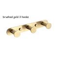 brushed gold 3 hooks