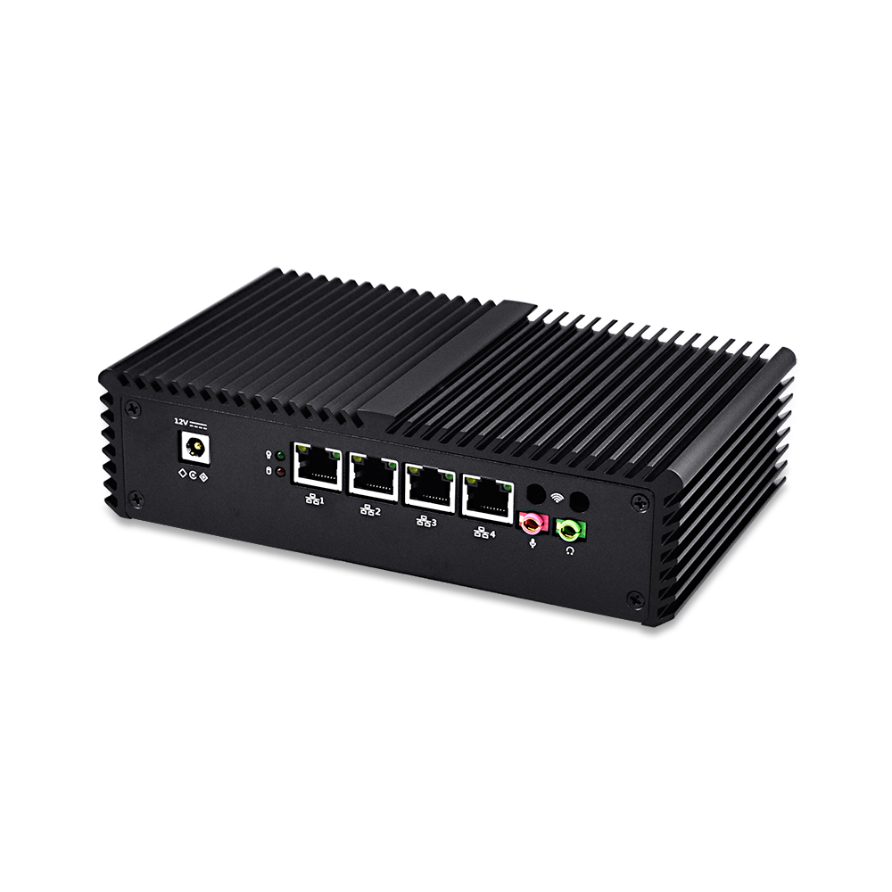 Qotom Mini PC 4 lan Core i3 i5 i7 Pfsense Firewall Micro Fanless Mini PC Linux Ubuntu Server Computer Q355G4 Q375G4