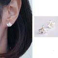 Simple Sweet Mori Literary Fresh Apricot Leaf Stud Earrings For Women Girls Party Jewelry Gift