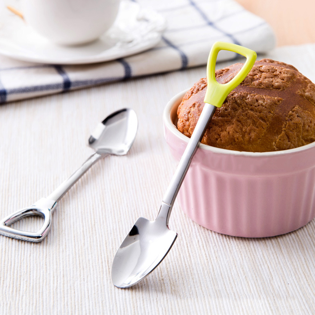 New Stainless Steel Shovel Shape Tea Coffee Sugar Spoon Ice Cream Dessert Spoon