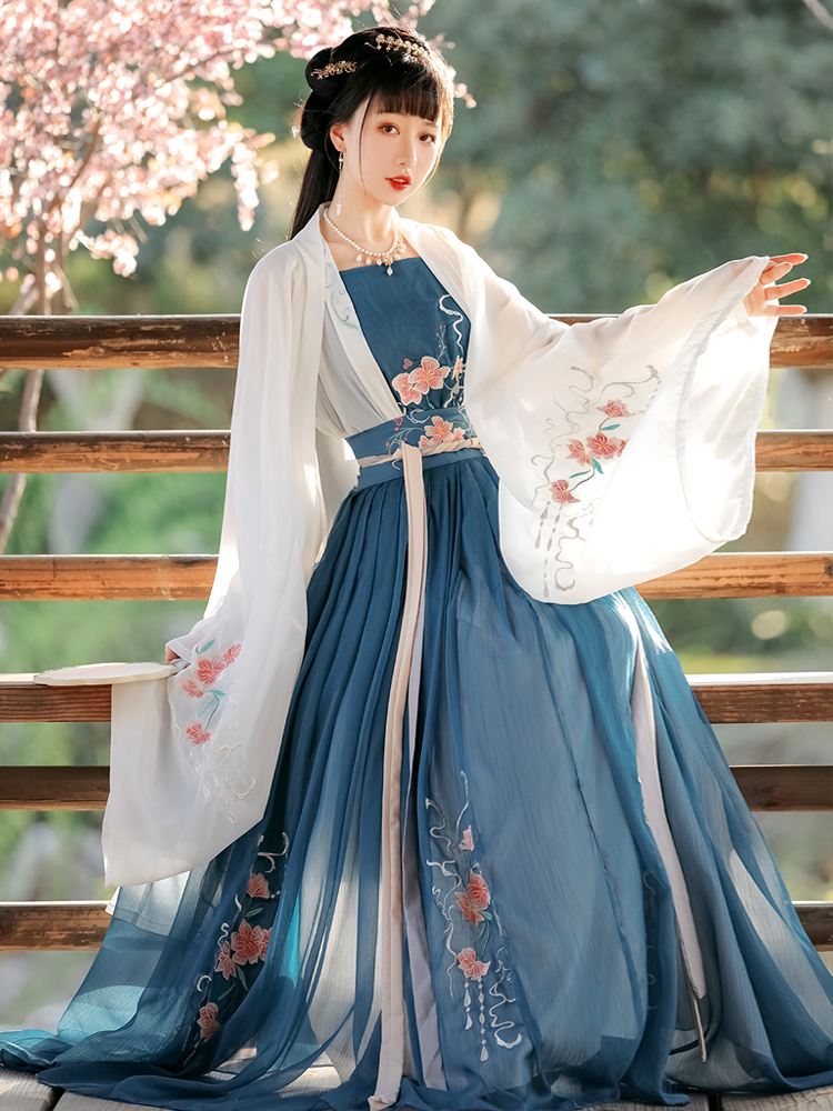 Women Chinese Traditional Hanfu Costume Lady Vestidos Han Dynasty Dress Embroidery Tang Dynasty Princess Folk Dance Clothing