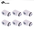 6pcs/lot G1/4'' 90 Rotary Compression fitting 90 degree Rotary Fitting water cooling Adaptors Metal Connector