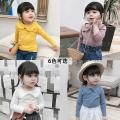 Girls Blouses Cotton Shirts Jacquard Kids Flare Sleeve Tops Ruffles Collar Spring Autumn Clothes Baby Girls Blouse Tee Camisa