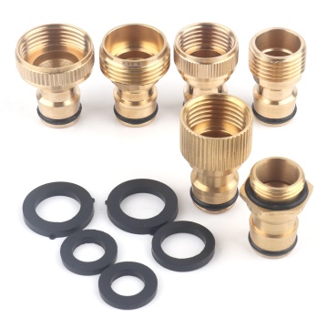 2pcs Brass Garden Water Connectors Hose Connector Kitchen Water Tap Adaptor Car Wash Water Gun Fast Joints Fittings With Washer