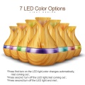 300 Ml Ultrasonic Air Humidifier Aroma Essential Oil Diffuser With Wood Grain 7 Color Changing Led Lights For Office Home Deep C