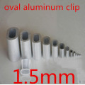 500pcs/lot High Quality 1.5MM Diameter Oval aluminum clip Aluminum Ferrules Wire Rope Aluminum Ferrules Crimping Sleeve