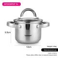 Stainless Steel Binaural Cooking Pots 12CM 1L Milk Pan Kitchen Articles Suitable For Induction Cooker Gas F1001