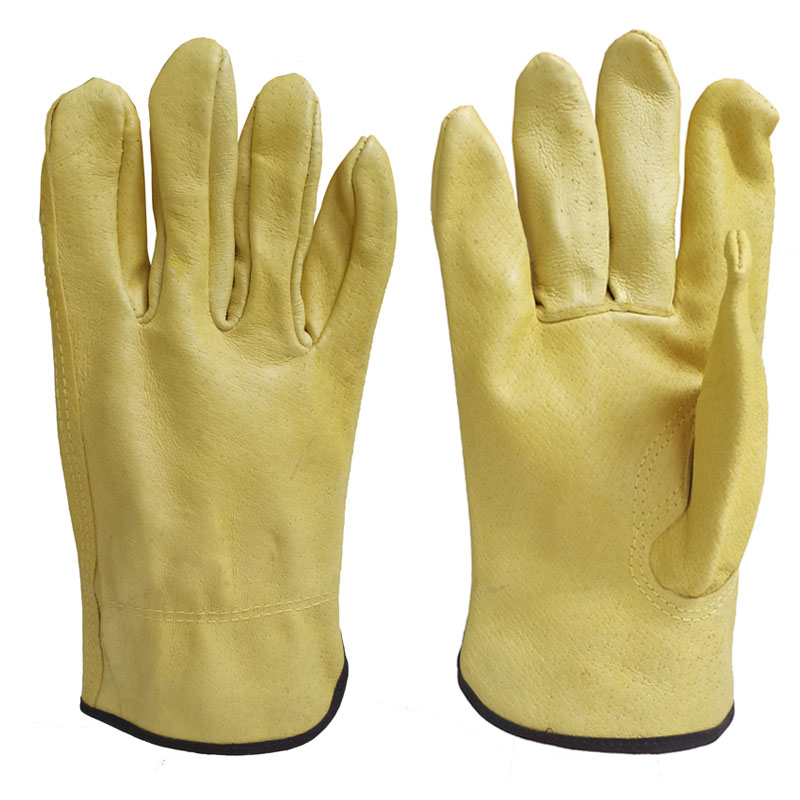 Yellow Pig Skin Leather Work Gloves Men Household Safety Working Machine Repairing Mechainc Garden Gloves