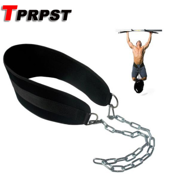 TPRPST Nylon Dip Belt Back Support Belt for Weight Lifting Power Lifting with Metal Chain Body Building Training BR118
