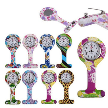 Fashion Silicone Nurses Watch Brooch Tunic Fob Pocket Stainless Dial Watches Multi-color Style LL@17