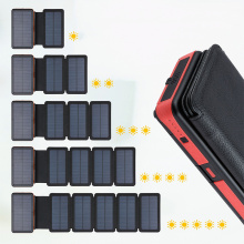 Outdoor Folding Foldable Waterproof Solar Panel Charger Portable Qi Wireless Charger LED Solar Power Bank 20000mAh for Phones