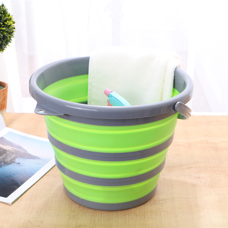 5L/10L Folding Bucket Portable Car Wash Fishing Bathroom Kitchen Silicone Travel Bucket Outdoor Camping Supplies Home Bucket