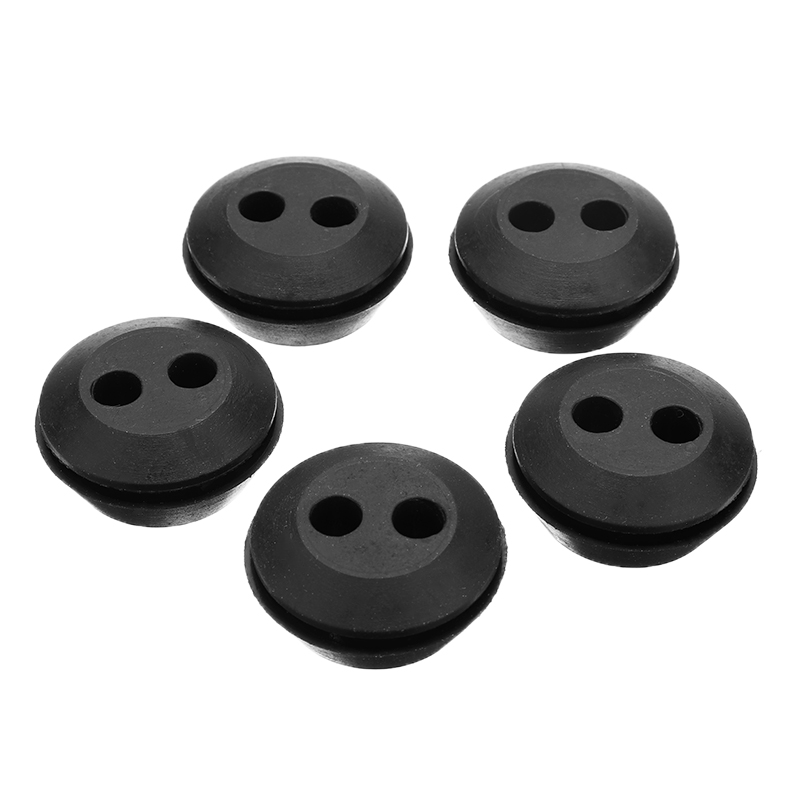 5Pcs 2-hole Black Rubber Fuel Gas Line Grommet Replacement For Cylinder Valve Pump Other 2-hole Models Hardware Parts