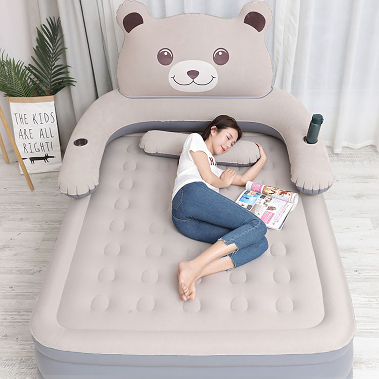 Soft Air Mattress Bed With Backrest Bear Bed 1