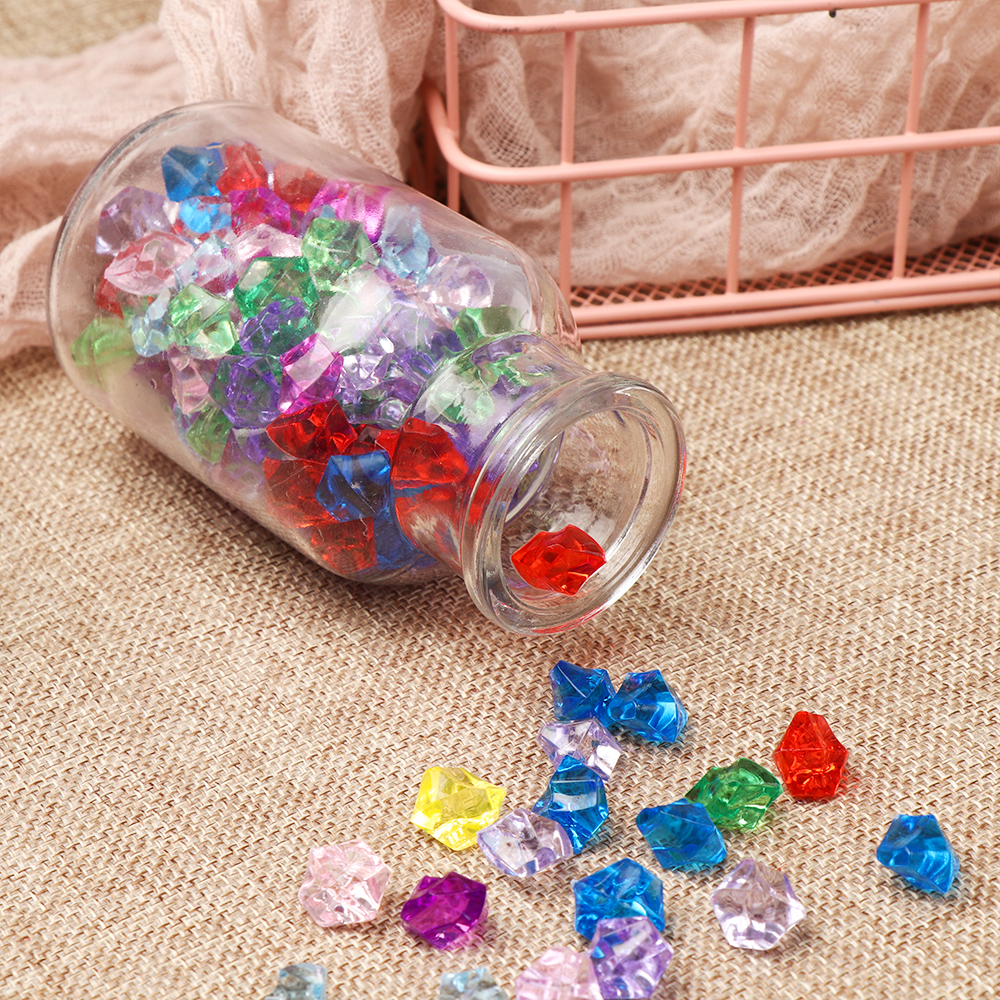 50Pcs/Bag Colorful Aquarium Acrylic Stones Crystal Ice Cubes Decor Vase Filler Pebble Fish Tank Accessories Home Decoration