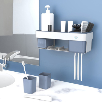 Meylig Toothbrush Holder Automatic Toothpaste Squeezers Dispenser Bathroom Storage Bathroom Accessories Set