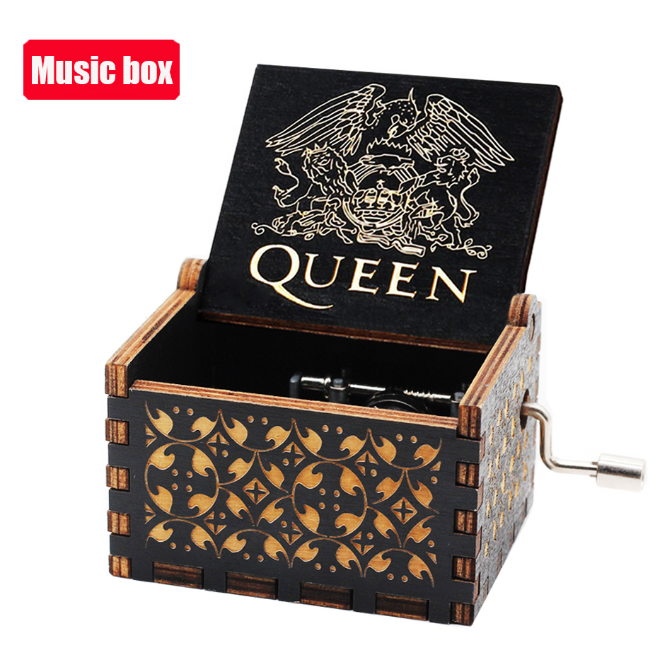 2020 New Antique Carved Musical Box Hand-Cranked Wooden Music Box Theme Caixa De Musica Birthday Present Party Casket To My Wife