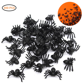 60/200pcs Halloween Kids Toys Simulation Spider Jokes Toys PVC Artificial Insect Animal Model Trick Toys Party Props
