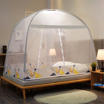 Mongolian Yurt Double-Door Mosquito Net Fold able Bed Net Single Double People Mosquito Net Anti Mosquito Bed Tent